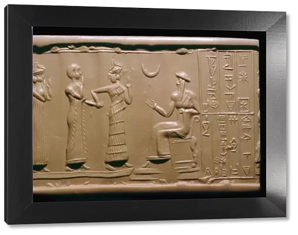 Sumerian cylinder-seal impression depicting a governor being introduced to the king