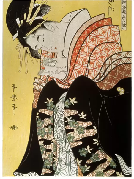 Beauty Takigawa from the Tea-house Ogi, late 18th or early 19th century. Artist: Kitagawa Utamaro
