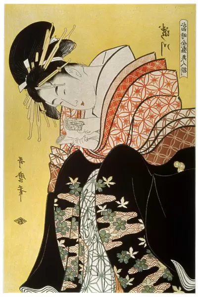 Beauty Takigawa from the Tea-house Ogi, late 18th or early 19th century. Artist: Kitagawa Utamaro