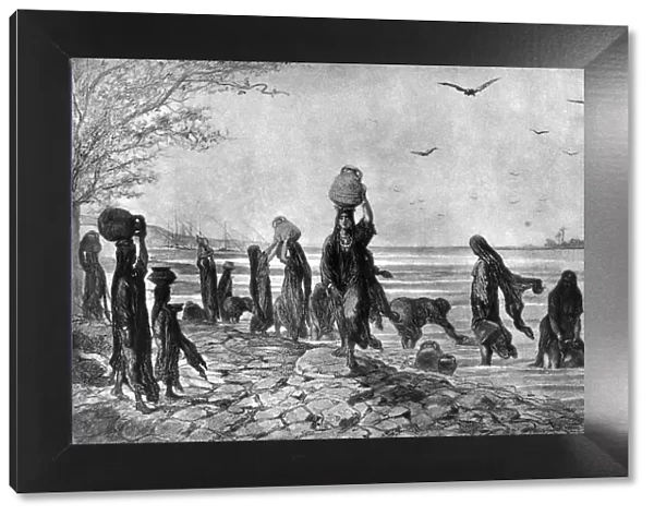 Women fellahs at the edge of the Nile, 1872. Artist: Alfred-Henri Darjou