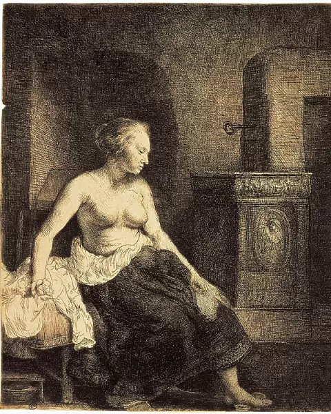 Half-Naked Woman by a Stove, 1658. Artist: Rembrandt Harmensz van Rijn