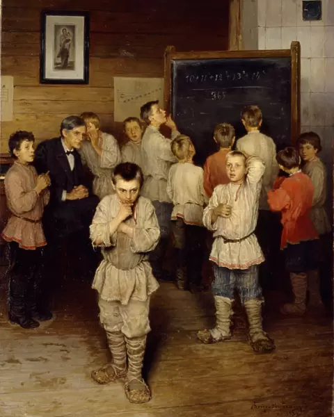 Mental calculation at primary school, 1895. Artist: Bogdanov-Belsky, Nikolai Petrovich (1868-1945)