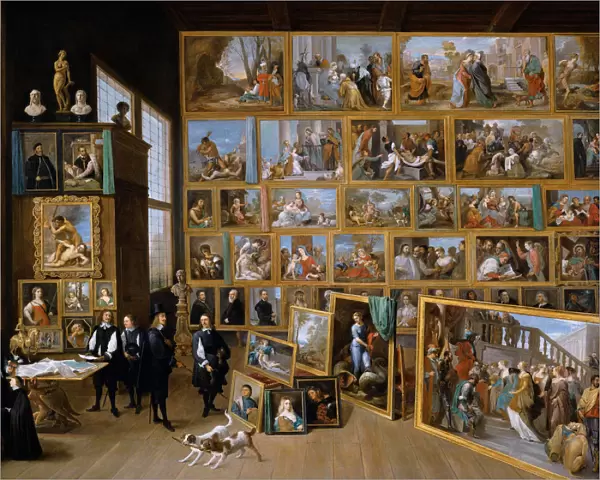 Archduke Leopold Wilhelm in his Gallery in Brussels, ca 1651. Artist: Teniers, David, the Younger (1610-1690)