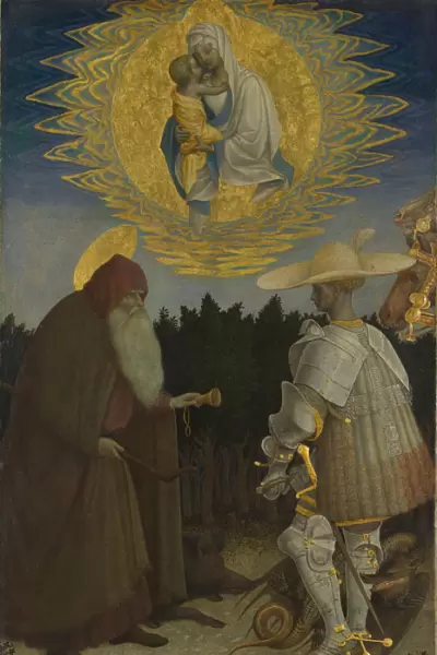 The Virgin and Child with Saints Anthony Abbot and George, c. 1440. Artist: Pisanello, Antonio (1395-1455)