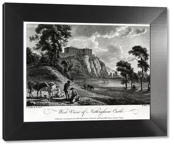 West view of Nottingham Castle, Nottinghamshire, 1776. Artist: William Watts
