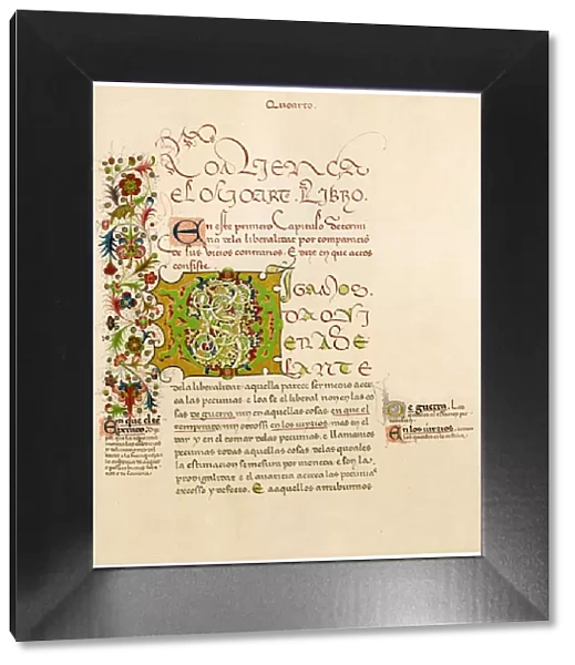 Illuminated letter D, 15th century