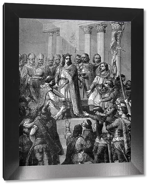 Coronation of Hugh Capet as King of France, Noyon, 1st July 987 (1882-1884). Artist: Ahurel