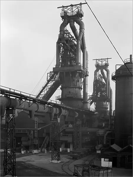 Blast furnaces, Park Gate Iron and Steel Co, Rotherham, South Yorkshire, 1964. Artist