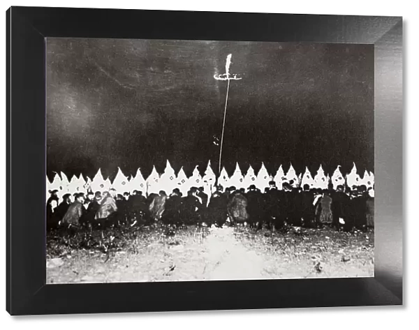 Ku Klux Klan initiation ceremony near Brunswick, Maryland, USA, c1920s(?). Artist