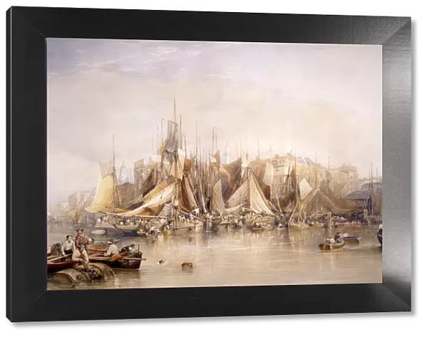 Billingsgate, First Day of Oysters, Early Morning, 1843. Artist: Edward Duncan