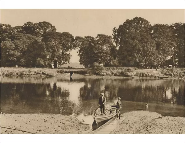 Londons River at Isleworth Ferry Looking Towards the Green Glades of Kew Gardens, c1935