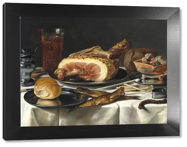 Still Life with Ham, 1625. Creator: Claesz, Pieter (c. 1597-1660)