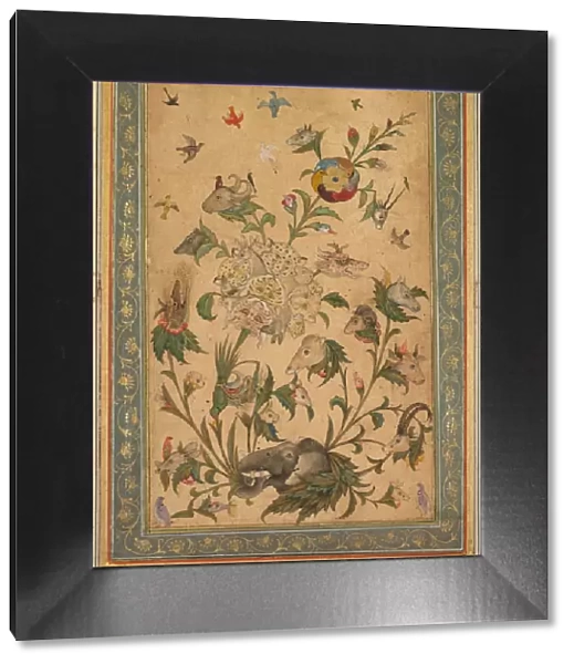 A floral fantasy of animals and birds (Waq-waq), early 1600s. Creator: Unknown