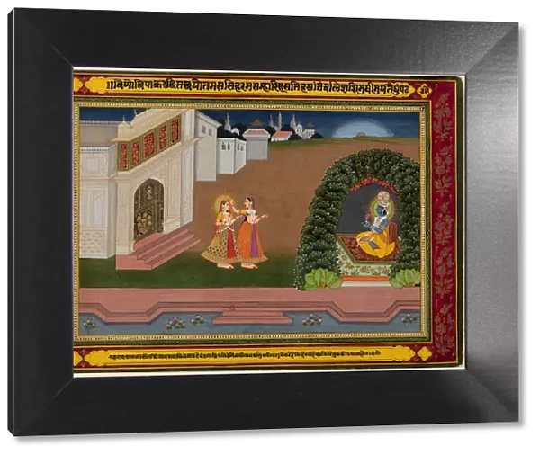 Radhas Confidante Brings Her to Krishna, c. 1790-1800. Creator: Unknown
