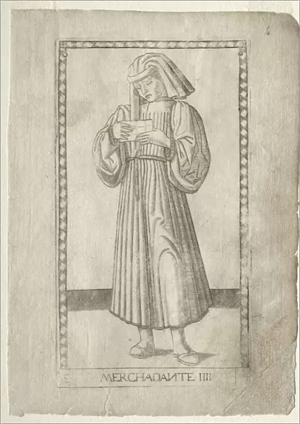 The Merchant (from the Tarocchi, series E: Conditions of Man, #4), before 1467. Creator