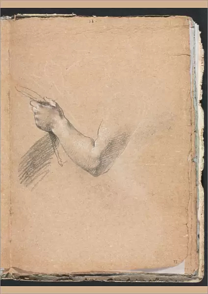 Verona Sketchbook: Left arm and hand (page 75), 1760. Creator: Francesco Lorenzi (Italian