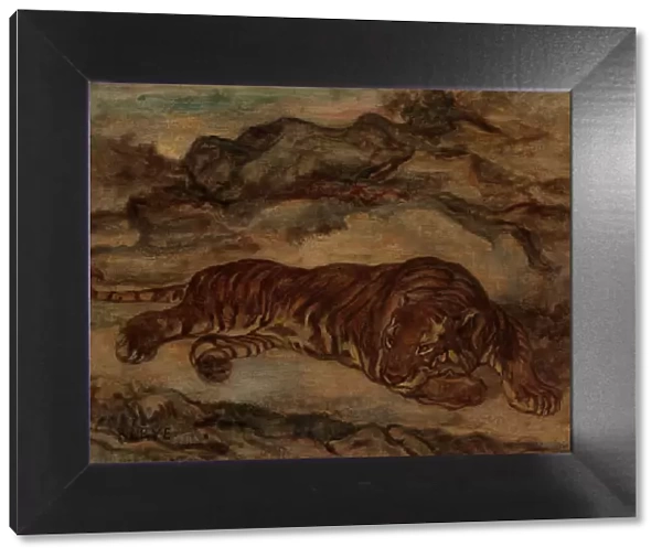 Tiger in Repose, ca. 1850-65. Creator: Antoine-Louis Barye