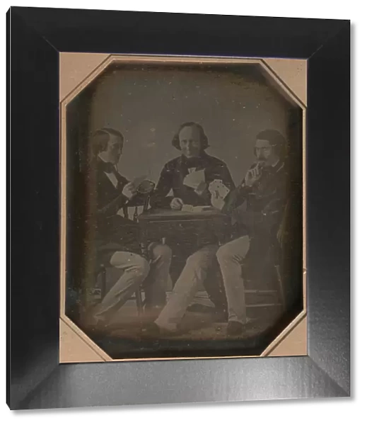 Three Men Playing Cards, March, 1842. Creator: William Langenheim