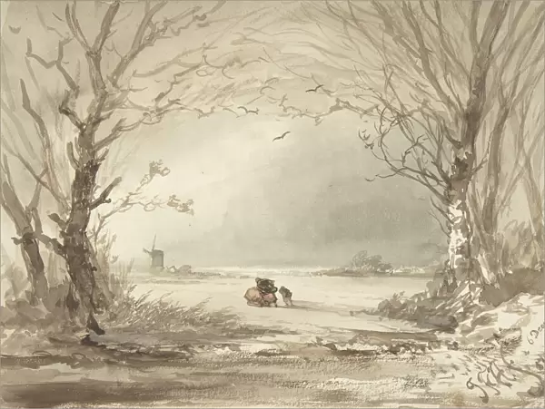 A Winter Landscape, 1854. Creator: Johannes Franciscus Hoppenbrouwers
