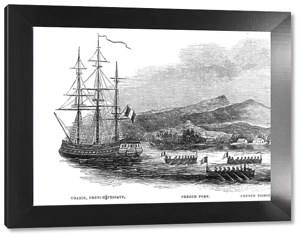 The French Blockade of Tahiti... 1844. Creator: Unknown