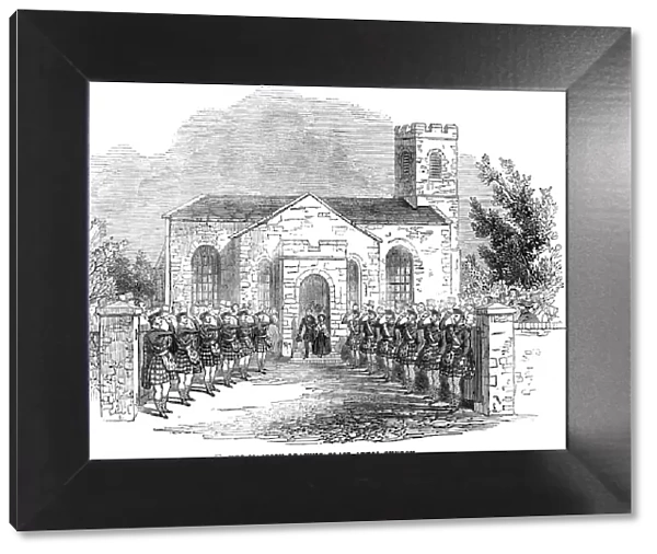 Her Majesty leaving Blair Athol Church, 1844. Creator: Unknown