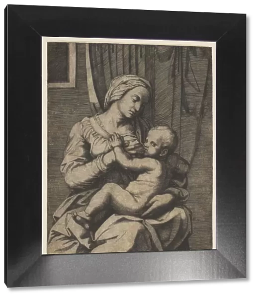 Virgin nursing the infant Christ on her lap, 1515-20. Creator: Marco Dente