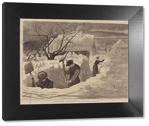 A Winter-Morning, - Shovelling Out, published 1871. Creator: George A. Avery