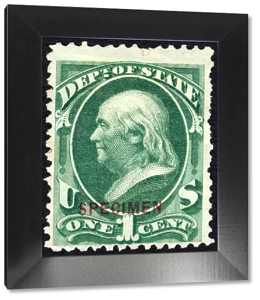 1c Franklin State Department special printing single, 1875. Creator: Unknown