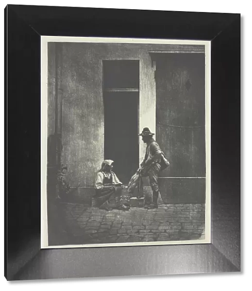 Pifferaro debout et paysanne Italienne assise, ... 21 Quai Bourbon, c. 1855, printed 1982