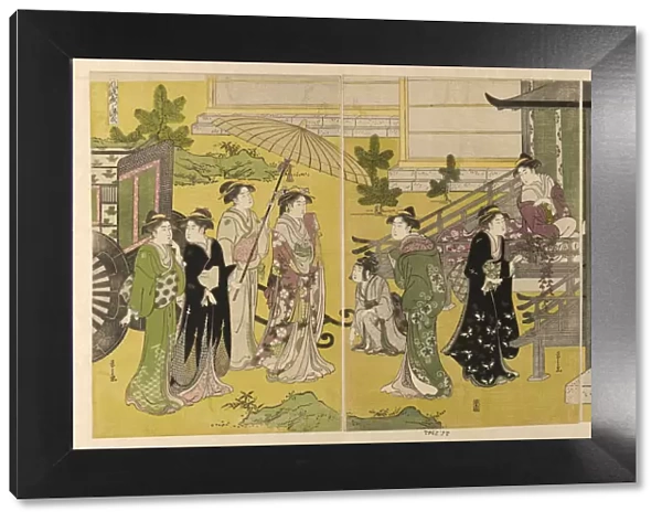 Fuji no uraba, from the series 'A Fashionable Parody of the Tale of Genji', c1789 / 94. Creator: Hosoda Eishi. Fuji no uraba, from the series 'A Fashionable Parody of the Tale of Genji', c1789 / 94. Creator: Hosoda Eishi