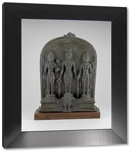 God Vishnu with Lakshmi and Sarasvati, Pala period, 9th  /  10th century. Creator: Unknown