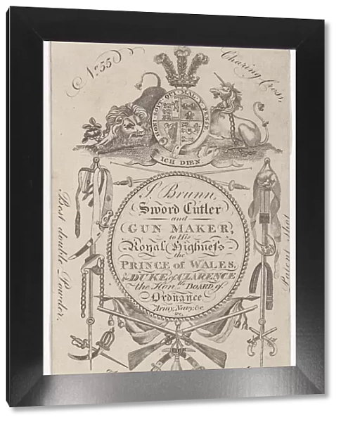 Trade Card of the Gunmaker Samuel Brunn (active 1795-1820), 1797-1803. 1797-1803. Creator: Anon