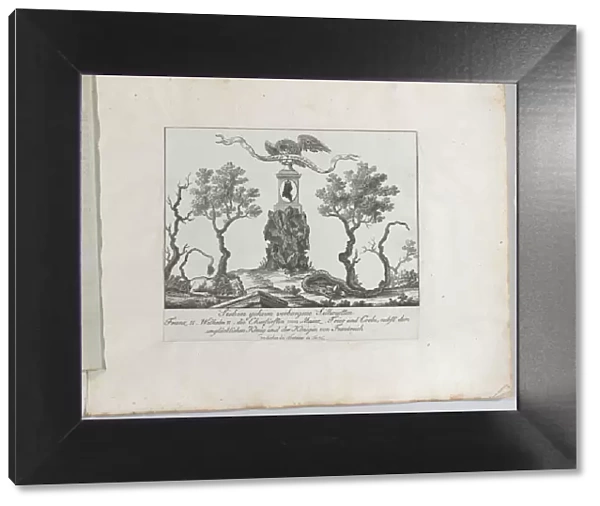 Landscape containing seven silhouettes, 1793-1800. Creator: Anon