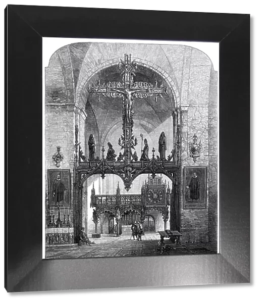 'Interior of the Dom, Lübeck', by Samuel Read, in the exhibition of the Society of... 1862. Creator: Mason Jackson. 'Interior of the Dom, Lübeck', by Samuel Read, in the exhibition of the Society of... 1862