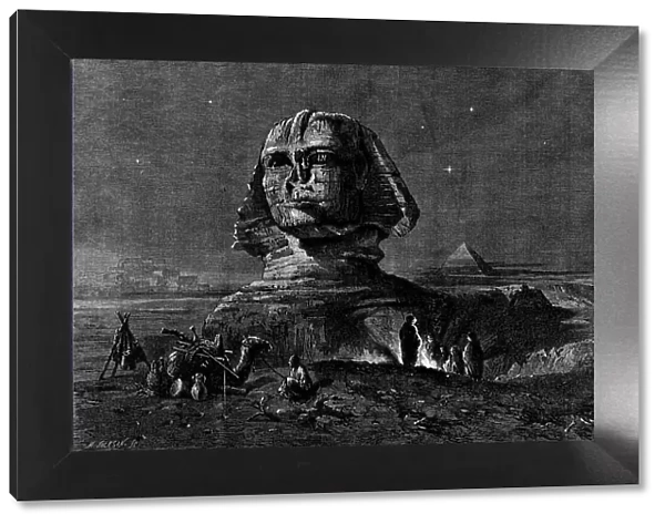 'The Sphinx at Midnight', by Frank Dillon, in the exhibition of the Royal Academy, 1862. Creator: Mason Jackson. 'The Sphinx at Midnight', by Frank Dillon, in the exhibition of the Royal Academy, 1862. Creator: Mason Jackson
