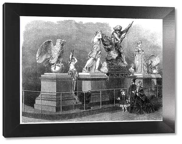 Iron figure castings by M. Ducel, of Paris, in the International Exhibition, 1862. Creator: Unknown