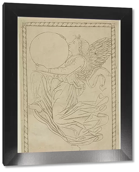 The Angel of the Ninth Sphere, or Primum Mobile, plate 49 from Planets and Spheres, c.1465. Creator: Unknown
