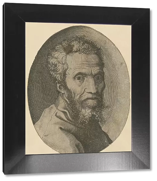 Portrait of Michelangelo Buonarroti, 1564-1570. Creator: Ghisi, Giorgio (1520-1582)