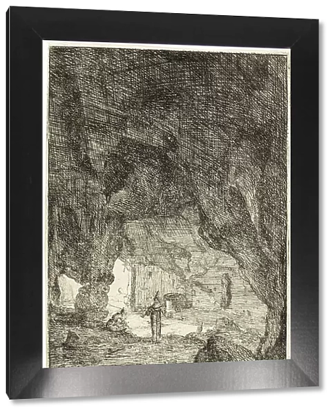 Grotto and Friars, from The Ruins of Rome, 1639 / 1640. Creator: Bartholomeus Breenbergh