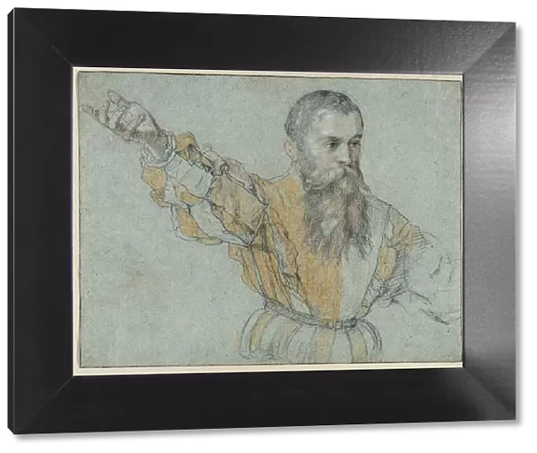 Bearded Man with his Right Arm Raised, 1562 / 64. Creator: Giuseppe Porta