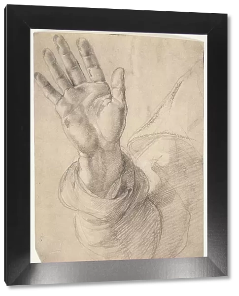 Upraised Right Hand, with Palm Facing Outward: Study for Saint Peter, 1518 / 20. Creator: Raphael