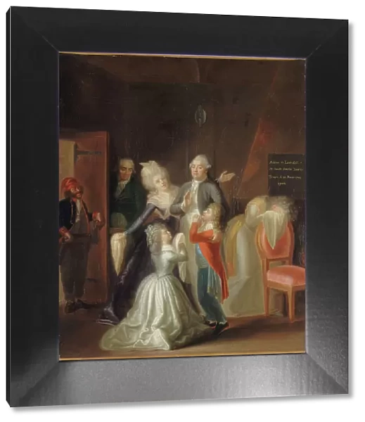 Louis XVI's farewell to his family, January 20, 1793, 1794. Creator: Jean-Jacques Hauer