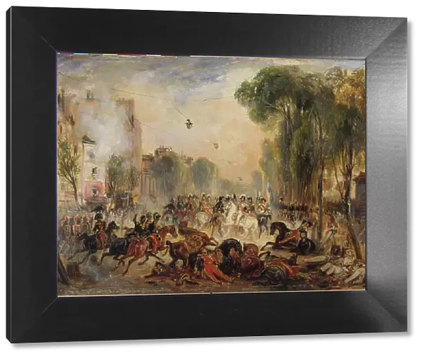 The Fieschi attack, boulevard du Temple, July 28, 1835. Creator: Francois-Gabriel-Guillaume Lepaulle