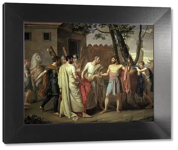 Lucius Quinctius Cincinnatus Leaves the Plough to Dictate Laws to Rome, ca 1806. Creator: Ribera y Fernández, Juan Antonio (1779-1860)