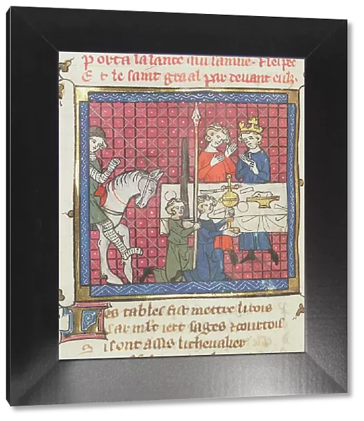 Procession du Saint Graal. From Roman de Perceval le Gallois et continuations, ca 1330. Creator: Anonymous