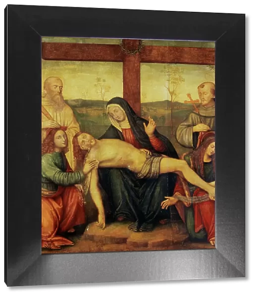 Pieta with Saint Benedict, Saint Francis, Saint John and Saint...c1500-1525. Creator: Raffaellino del Garbo