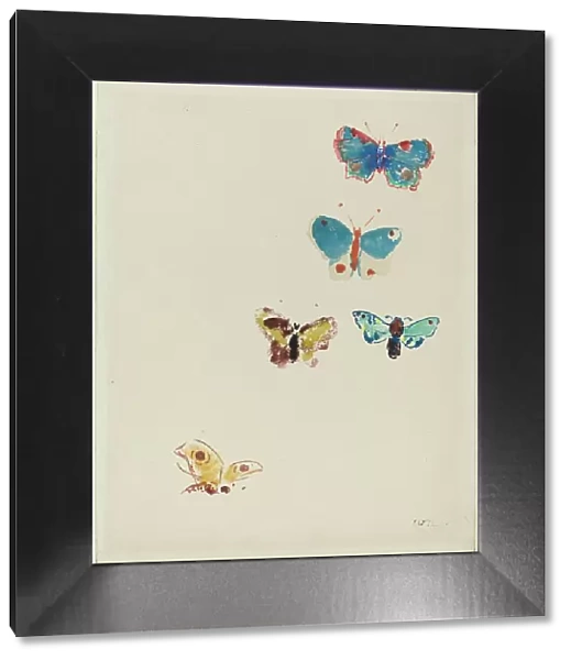 Five Butterflies, c. 1912. Creator: Odilon Redon