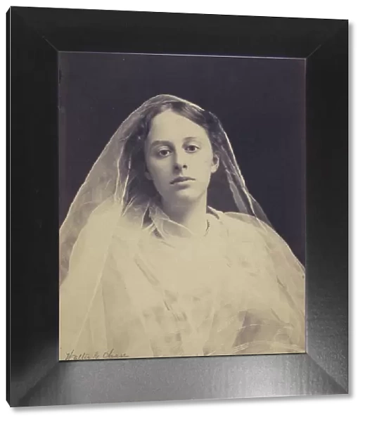 Young woman draped in diaphanous material...half-length portrait, between 1890 and 1900. Creator: Walter G. Chase