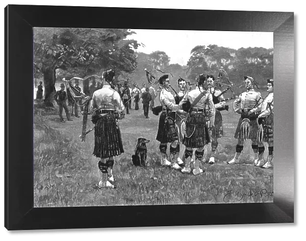 Highland Pipers Practising in Hyde Park, 1890. Creator: Unknown