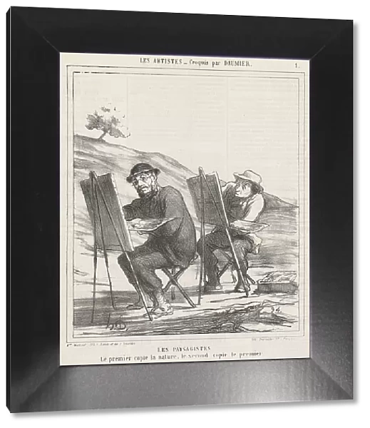 Les paysagistes. Le premier copie la nature, 19th century. Creator: Honore Daumier